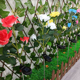 Fleur de rose solaire à 3 DEL