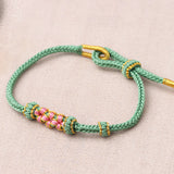 Bracelet tressé réglable Peach Blossom