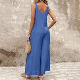 Combinaison en faux denim Tencel avec boutons au dos