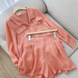 T-shirt et short boutonnés oversize deux pièces pour femme
