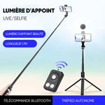 Bâton de selfie 6 en 1 avec lumière d'appoint