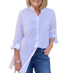 Vestes chemises longues unies en coton