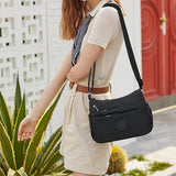 Sac bandoulière tendance uni à multiples poches zippées