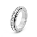 Bague tournante à une rangée de diamants