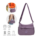 Sac bandoulière tendance uni à multiples poches zippées