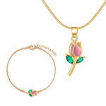 Ensemble de bijoux fleur de tulipe douce