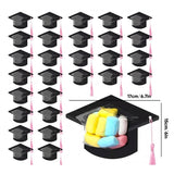 Ensemble de cartes à bonbons en forme de mortier de graduation