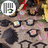 Ensemble de cartes à bonbons en forme de mortier de graduation