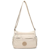 Sac bandoulière tendance uni à multiples poches zippées