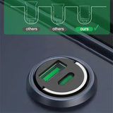 Chargeur de voiture rapide invisible avec anneau de traction en métal