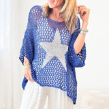 Tops en crochet à col rond et creux étoiles