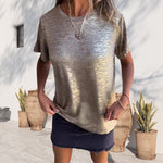 T-shirt à manches courtes avec feuille d'or