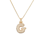 Collier pendentif en cristal alphabet glacé
