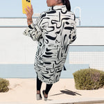 Chemise oversize à imprimé abstrait