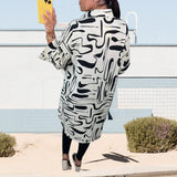 Chemise oversize à imprimé abstrait