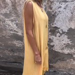 Robe sans manches à double épaisseur de couleur unie
