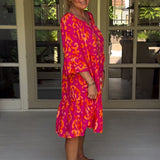 Robe à manches amples avec imprimé