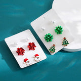 Boucles d'oreilles en perles avec fleurs de Noël