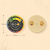 Broche en métal avec plaque de couleur