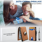 Fentes à cartes en cuir Pu pour AirTag, style homme d'affaires