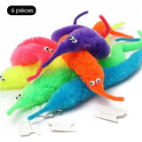 Jouets en forme de vers en peluche twistés