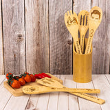 Spatule en bambou gravée au laser