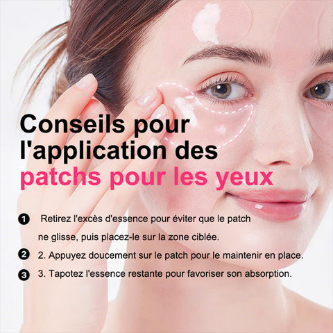 Patchs pour les yeux à base d'hydrogel de collagène peptidique (60 patchs)