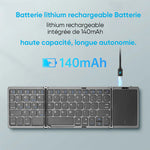 Clavier sans fil Bluetooth avec pavé tactile