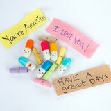 Lettres Capsule Message dans la bouteille (couleurs mélangées)
