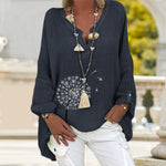Chemise grande taille en coton lin Dandelion