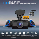 Caméra de tableau de bord 4 canaux 1080P HD