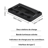 Support de refroidissement de la base de chargement pour deux manettes PS5