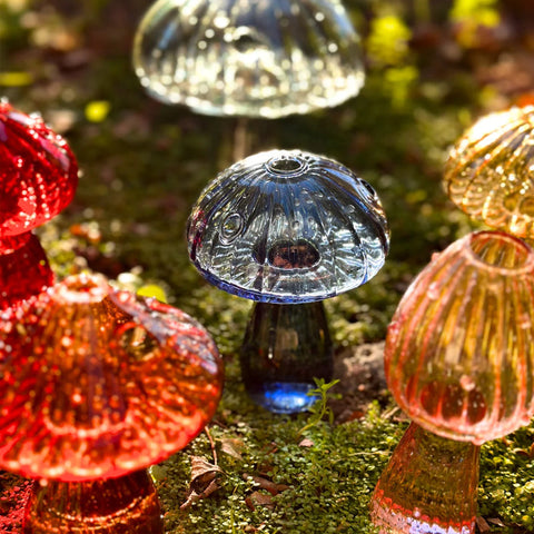 Vase à bourgeons champignon en verre fait main