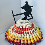 Ornement de porte-serviettes en bois de sorcière d'Halloween