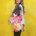 Top décontracté à col en V Tie-dye