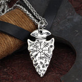 Collier lance d'Odin avec symbole Vegvisir