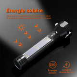 Lampe de poche tactique multifonction à énergie solaire