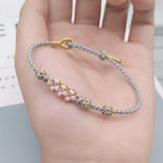 Bracelet tressé réglable Peach Blossom