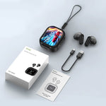 Casque audio intelligent avec réduction du bruit et traduction IA, écran couleur HD