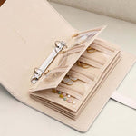 Livre de rangement portable pour bijoux en cuir de luxe