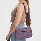 Sac bandoulière tendance uni à multiples poches zippées