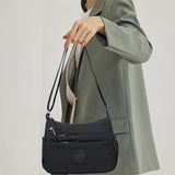 Sac bandoulière tendance uni à multiples poches zippées