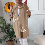 Veste à capuche boutonnée Lettre imprimée