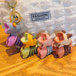 Mini porte-clés de lampe de bureau d'animal de bande dessinée