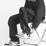 Pantalon droit à fermeture éclair triple défense