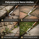 Outil de désherbage en acier inoxydable en forme de L pour les interstices