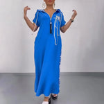 Robe à capuche zippée en patchwork