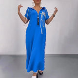 Robe à capuche zippée en patchwork