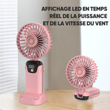 Ventilateur portable à 5 vitesses et affichage numérique