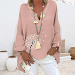 Chemise grande taille en coton lin Dandelion